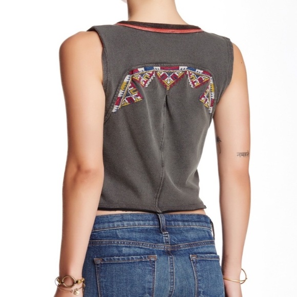 Free People Around The World Embroidered Wrap Top - Picture 3 of 8